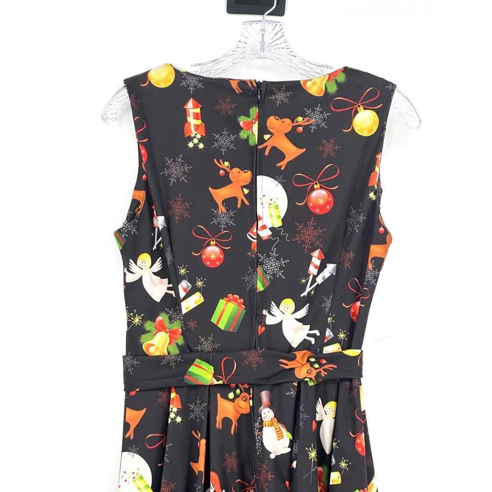 Ouges Floral Fit & Flare Christmas Print Dress M … - image 5